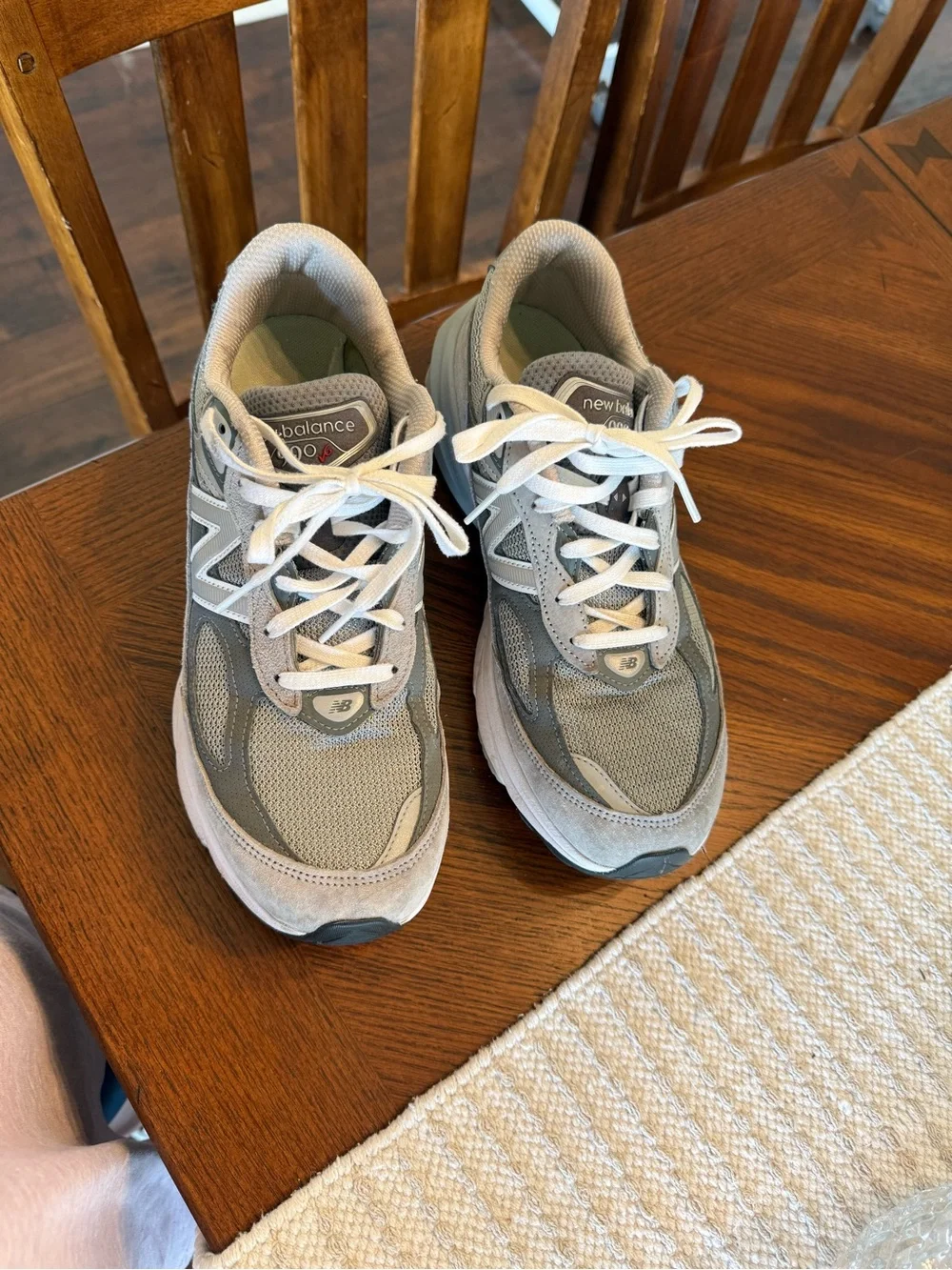 New Balance Gray Suede & Mesh 990 Sneakers